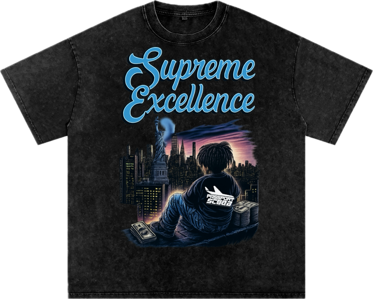SUPREME EXCELLENCE Stonewashed T-Shirt – PassportScoob